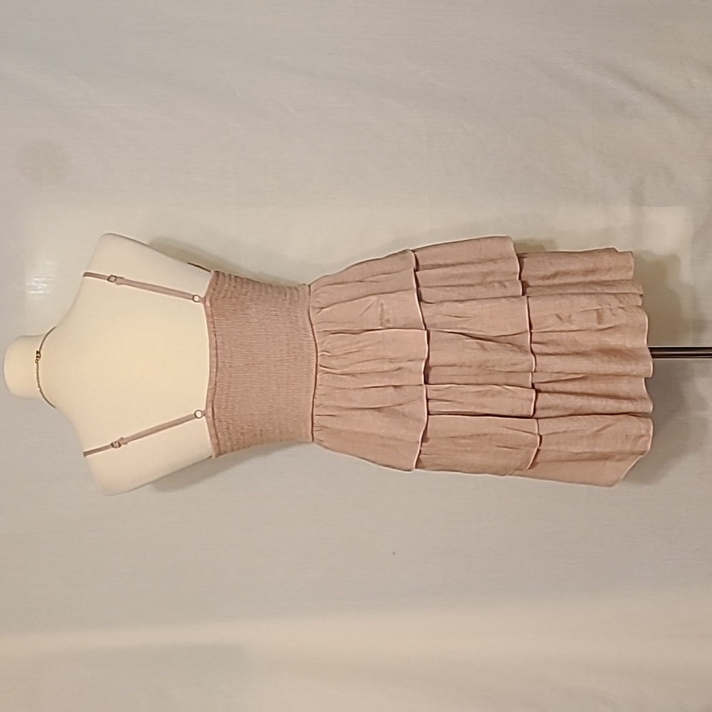 Rebellion Tan Lace Tiered Mini Dress - Picture 4 of 13